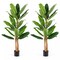 2PCS 6.5' Tall Artificial Banana Tree w/ 27 Large Leaves Natural Bark